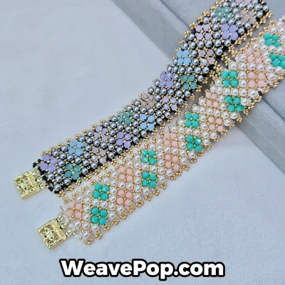 bead bracelet kit B059 white and black flat lay comparison