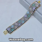 bead bracelet kit B059 black crystal pearl flat lay
