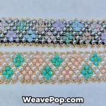 bead bracelet kit B059 white and black crystal pearl detail