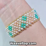 bead bracelet kit B059 white worn on wrist