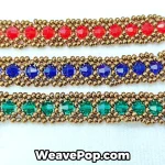 Structured beaded bracelet detail with bicone beads and seed beads