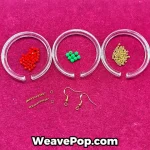 E005 earring making kit materials – flat beads, bicone beads, Miyuki 11/0 and earring findings
