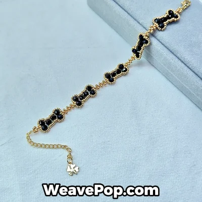 bone link bead bracelet kit B061 with flat beads and seed beads