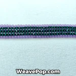 Close up of 2mm faceted beads and Miyuki 8/0 seed bead weaving pattern on bracelet B063