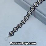 Flower lace bead bracelet kit B064 made with MIYUKI seed beads