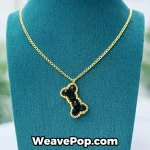 beaded bone pendant necklace kit N003 displayed on jewelry bust