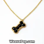 beaded bone pendant necklace detail with flat beads and miyuki seed beads