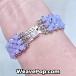 purple textured woven bead bracelet on wrist – bead bracelet kit B067