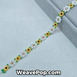 Daisy bead bracelet kit – yellow flower design – B071