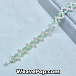 Flat bead pearl bracelet kit in green – B072