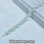 Flat bead pearl bracelet kit in lake blue – B072