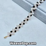 Flat bead pearl bracelet kit in black – B072