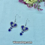 blue beaded heart earrings flat lay for earring making kit