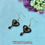 black beaded heart earrings flat lay for earring making kit