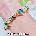 handmade pearl cz bead bracelet