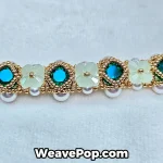 close up cubic zirconia beadwork bracelet