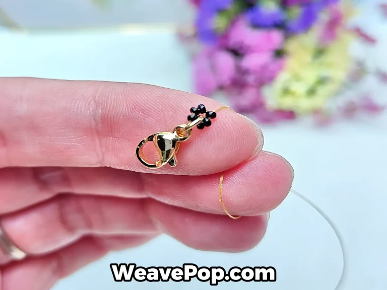 flower bead bracelet tutorial step 1 starting the bracelet base with black seed beads and attaching the clasp
