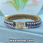 Antique bronze bead bracelet kit B076 with metallic Miyuki beads and pearls