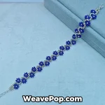 Dark blue daisy chain bead bracelet kit B077 with premium Miyuki seed beads