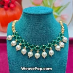 Handmade green crystal drop necklace created from our jewelry making kits
