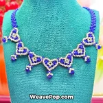 Handmade blue heart crystal necklace created from our jewelry making kits