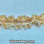 Macro shot of the B079 bracelet detailing the MIYUKI RR3 beads and the intricate ruffle weaving technique.