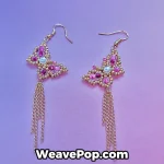 E009 elegant pearl and crystal butterfly tassel Earring Making Kit by WeavePop