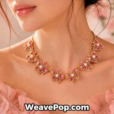 Elegant woman wearing magnificent handcrafted gold statement butterfly necklace choker from WeavePop
