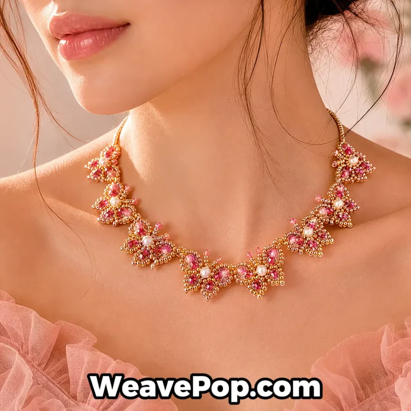 Elegant woman wearing magnificent handcrafted gold statement butterfly necklace choker from WeavePop