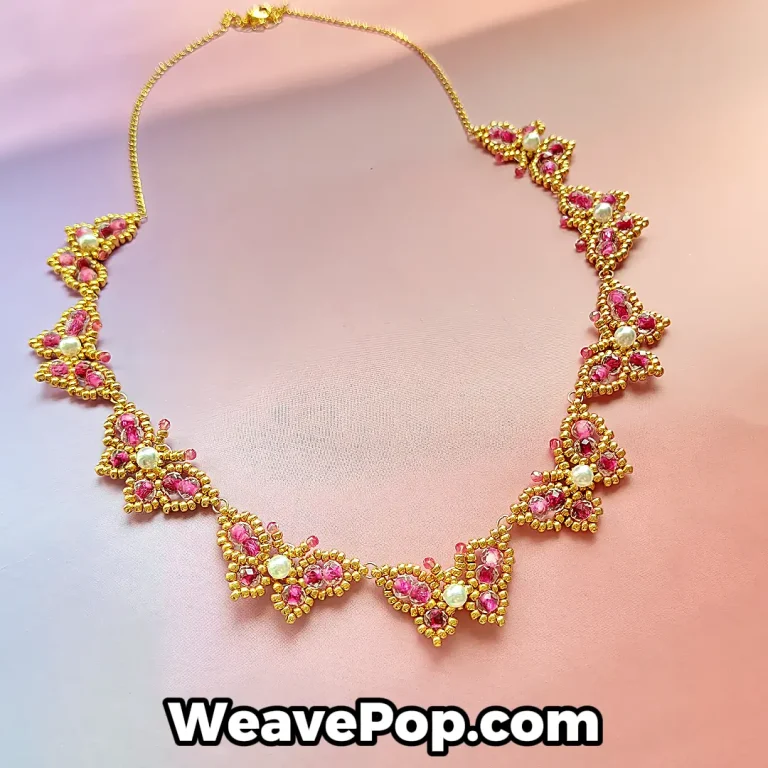 N009 luxury pearl and crystal butterfly statement Necklace Making Kit showcase by WeavePop