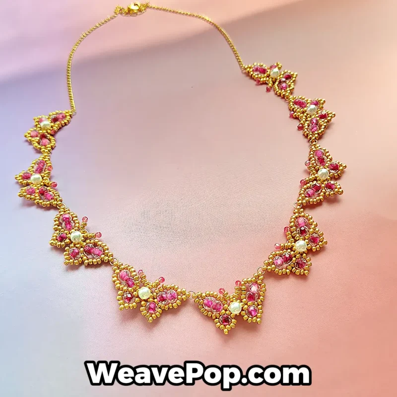 N009 luxury pearl and crystal butterfly statement Necklace Making Kit showcase by WeavePop