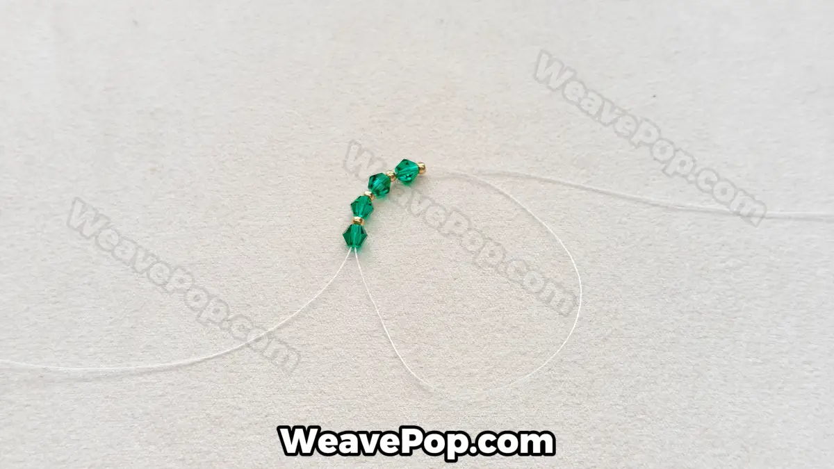 Step 3 of this seed bead necklace beading pattern - Forming a loop