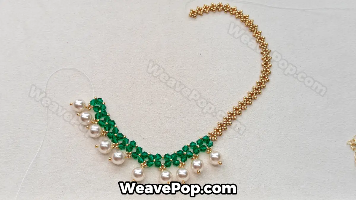 Step 30 of this seed bead necklace beading pattern - Completed necklace structure