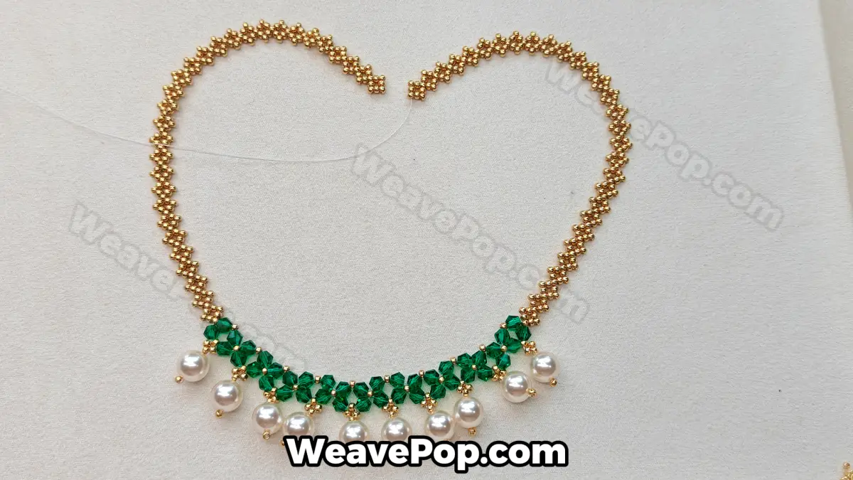 Step 31 of this seed bead necklace beading pattern - Attaching clasp