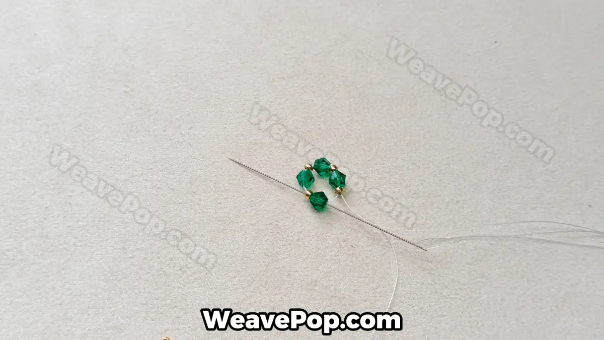 Step 4 of this seed bead necklace beading pattern - Reinforcing the loop